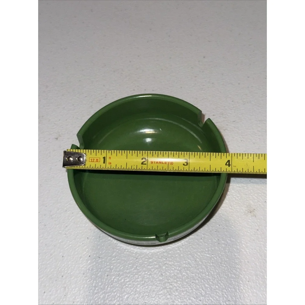 Ges-Line Melamine Atomic Green Ashtray 321 Round Vintage Made In USA